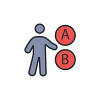 A OR B icon. .Editable stroke.linear style sign for use web design,logo.Symbol illustration. vector