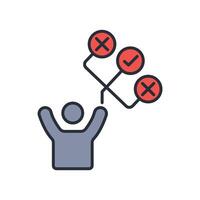 Decision making icon. .Editable stroke.linear style sign for use web design,logo.Symbol illustration. vector