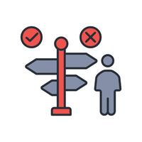 decide icon. .Editable stroke.linear style sign for use web design,logo.Symbol illustration. vector