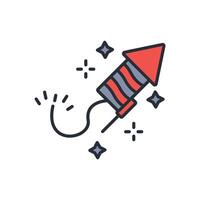 firecracker icon. .Editable stroke.linear style sign for use web design,logo.Symbol illustration. vector
