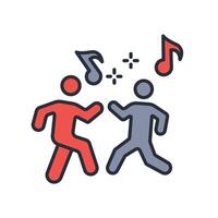 Dance icon. .Editable stroke.linear style sign for use web design,logo.Symbol illustration. vector