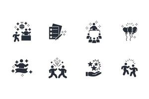 New year icon set..Editable stroke.linear style sign for use web design,logo.Symbol illustration. vector