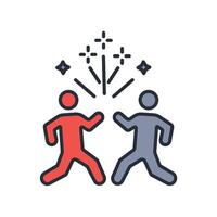 friends icon. .Editable stroke.linear style sign for use web design,logo.Symbol illustration. vector