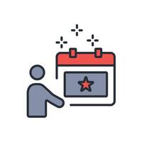 january 1 st icon. .Editable stroke.linear style sign for use web design,logo.Symbol illustration. vector