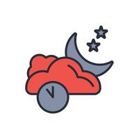 midnight icon. .Editable stroke.linear style sign for use web design,logo.Symbol illustration. vector