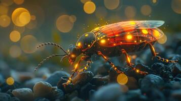 a close up of a bug on some rocks photo