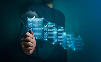 Digital Document Management and Task Completion Concept photo