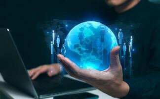 Global Customer Relationship Management Technology Concept photo