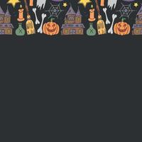 Halloween background with place for text. Cartoon Halloween frame vector
