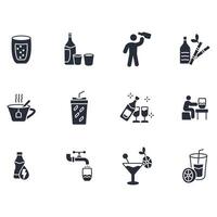 Drinks icon set..Editable stroke.linear style sign for use web design,logo.Symbol illustration. vector