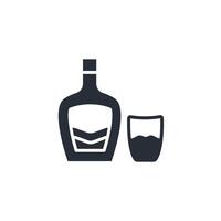 whiskey icon. .Editable stroke.linear style sign for use web design,logo.Symbol illustration. vector