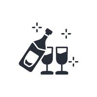 Champagne icon. .Editable stroke.linear style sign for use web design,logo.Symbol illustration. vector
