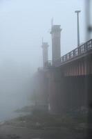 a bridge with a train on it photo