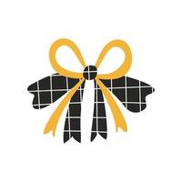 A textured retro bow in a flat style vector