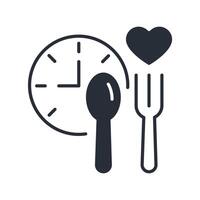 Intermittent fasting icon. .Editable stroke.linear style sign for use web design,logo.Symbol illustration. vector