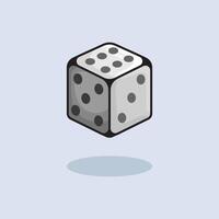 Dice Cube Cartoon design illustration and icon for website, digital and print vector