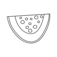 Papaya icon in outline style, showing sliced fruit. Clean contour illustration. vector