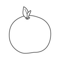 Simple outline whole peach in format, perfect icons for healthy food designs vector