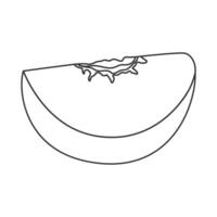 outline peach fruit icon. Silhouette of peach quarter, ideal for modern design projects vector