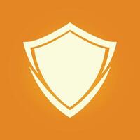 A shield icon on an orange background vector