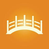 A bridge icon on an orange background vector