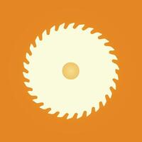 A circular saw blade on an orange background vector