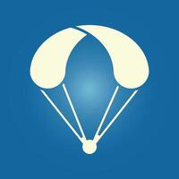 Parachute icon on blue background vector