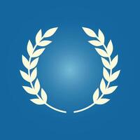 A laurel wreath icon on a blue background vector
