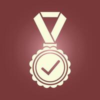 A medal with a tick mark on it vector