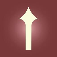 A white arrow pointing up on a red background vector