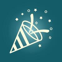 A white ice cream cone with stars and confetti vector