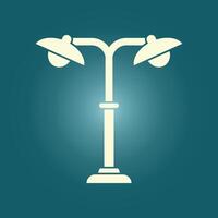 A street light with two lamps on it vector