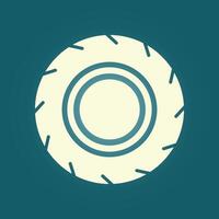 A tire icon on a blue background vector