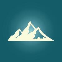 A mountain icon on a blue background vector