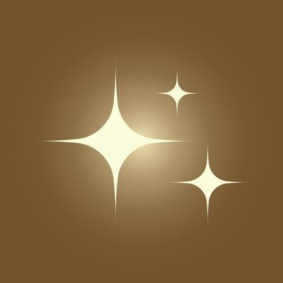 A star on a brown background with a white light