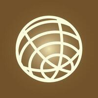 A globe icon on a brown background vector