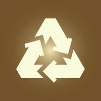 A recycling symbol on a brown background vector