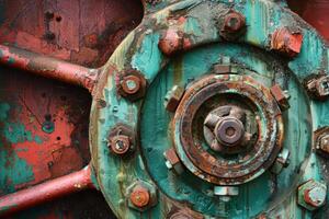 Rusty industrial valve showing its age and wear photo