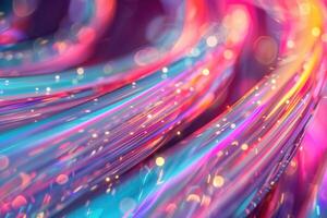 Abstract colorful wavy lines background flowing and glowing photo
