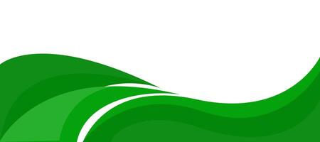 Abstract green wave curved on white background design. Simple header footer vector