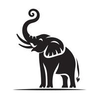 Elephant Silhouette Art,Symbol of Power and Wisdom vector
