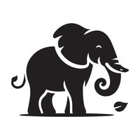 Elephant Silhouette in the Wilderness, vector