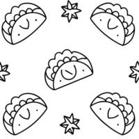 Tacos are shown in a pattern with stars vector