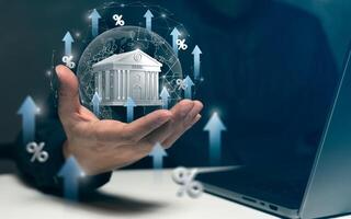 Banking growth and financial trends with rising rates photo