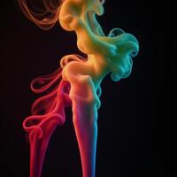 Vibrant smoke on a somber backdrop photo