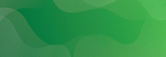 Green abstract background with wavy lines vector
