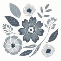 Elegant Floral and Leaf Arrangement vector