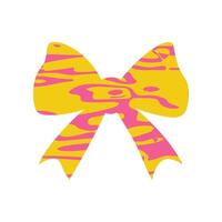 A liquid retro bow or ribbon in a flat style vector