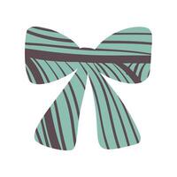 A striped retro bow or ribbon in a flat style vector