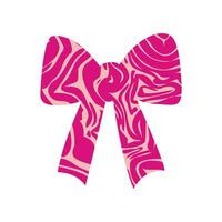 A marble textured retro bow or ribbon in a flat style vector